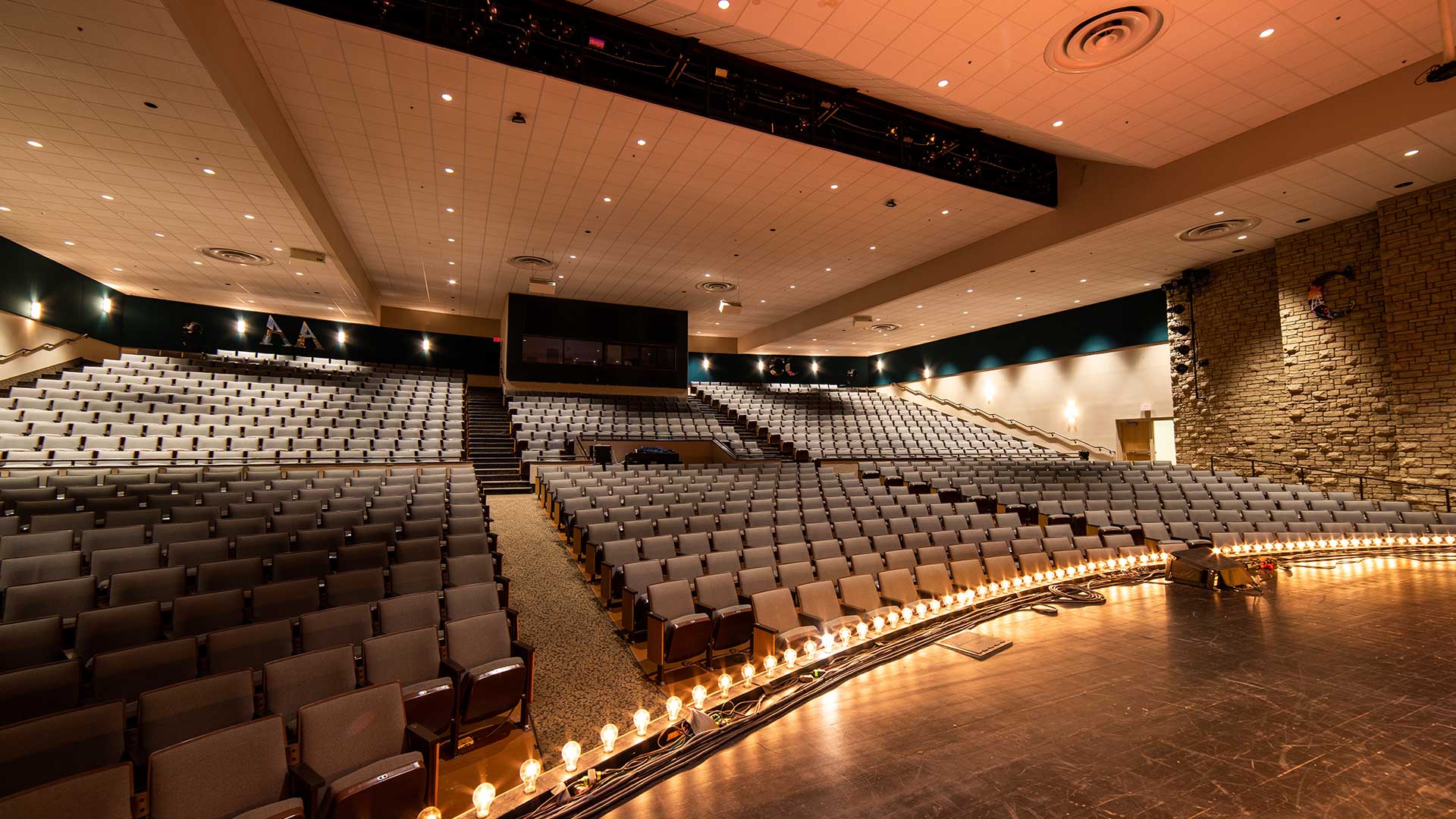 The interior stage of the Mountain Arts Center